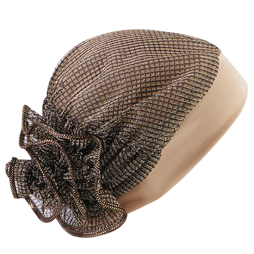 

Flowered Turban Hat For Women Warm Lightweight Cozy Headwear Portable Foldable Beanies Stylish Outdoor Caps Versatile