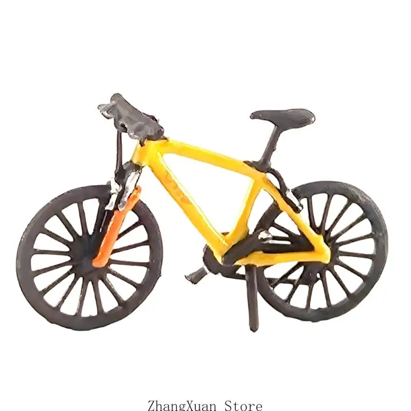 Unique Hand Paint 1:64 Resin Bike Statue Detailed Miniature Mountain Bike Ornament Decorative for House Decors Or Gift 3XUF