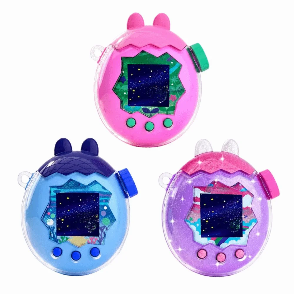 Clear Protective Case with Knob Cover PC Hard Cover Skin Anti-drop Shockproof Replacement Shell for Tamagotchi Paradise
