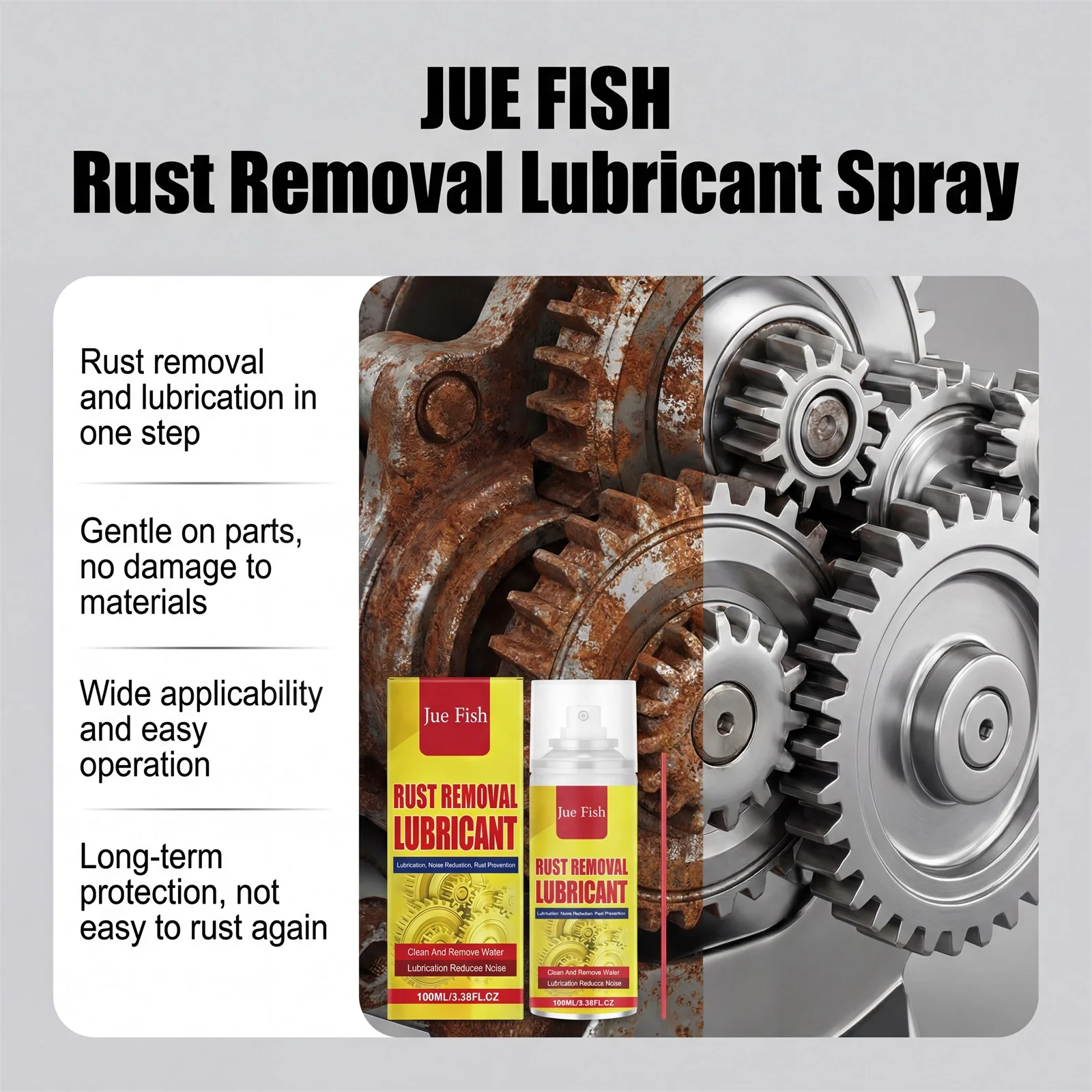 Rust Removal Lubricant Spray Quick Rust Dissolution Anti-Oxidation Corrosion Displacement Multi Purpose Penetrating Oil Spray