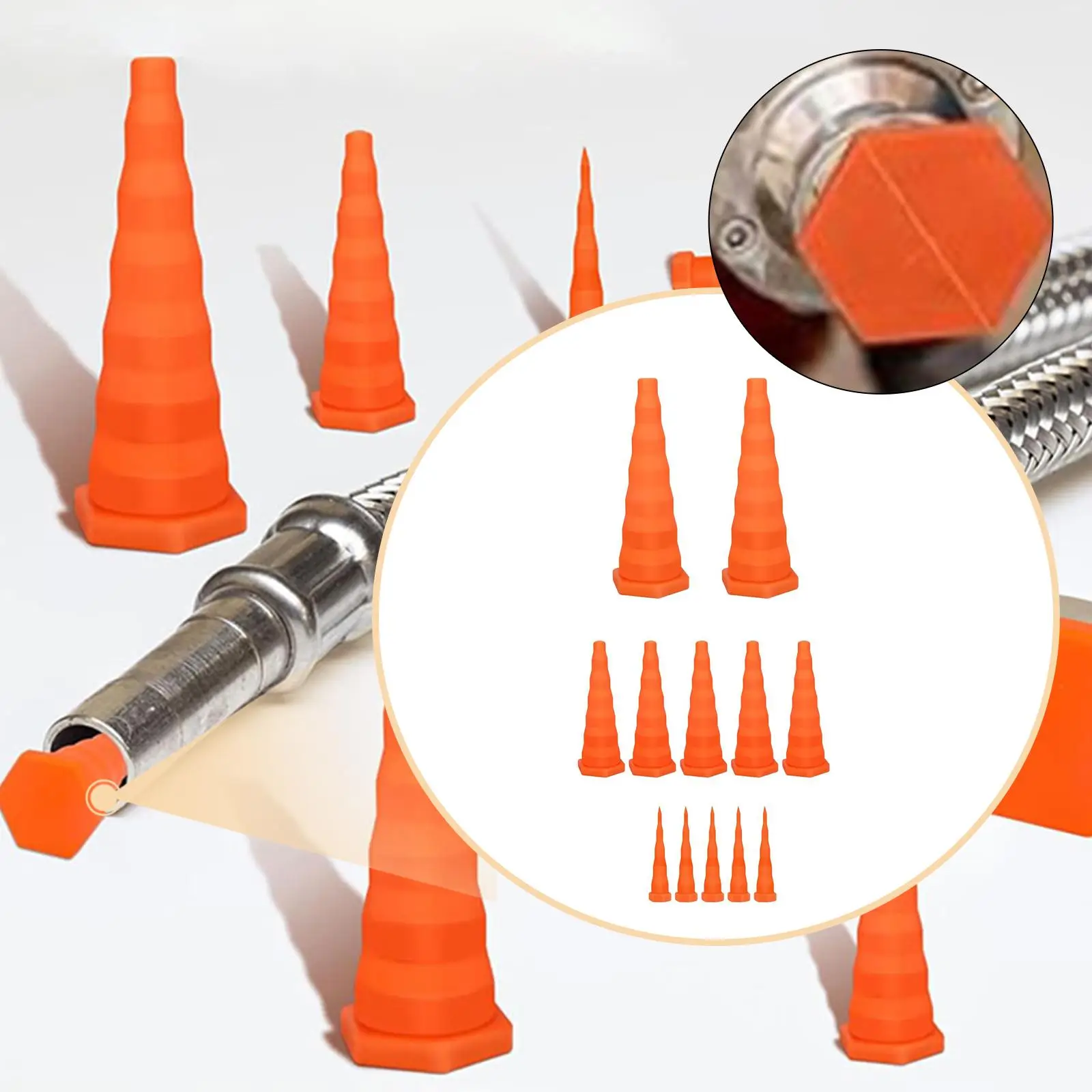 Industrial Hydraulic Hose Plug Assortment Flexible Silicone Stoppers Kit Oil Resistant Rubber Tapered Plugs for System Repair