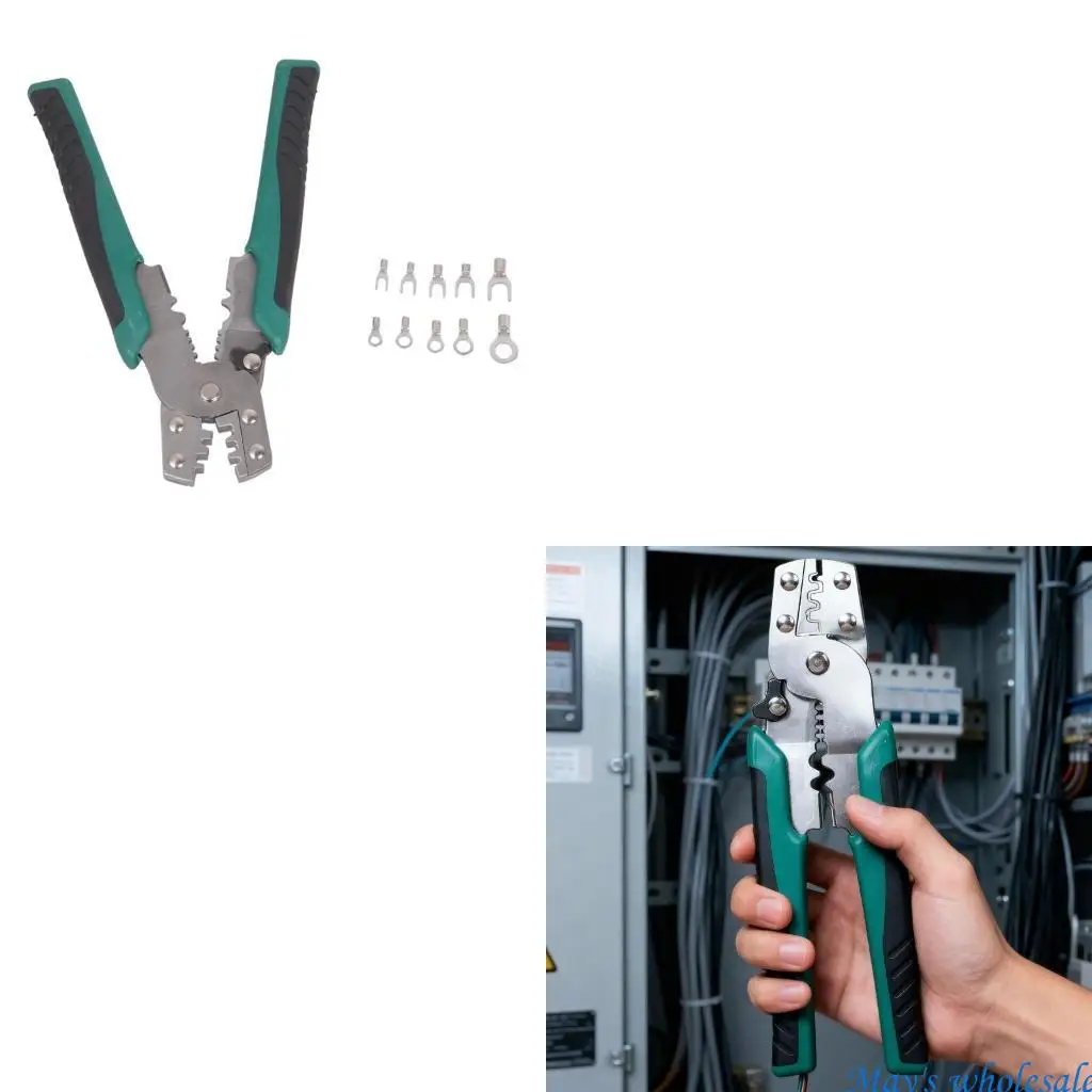 Wire Stripper & Electrical Connectors U/O Shaped Terminals Cable Cutter Crimping Pliers for 0.5-4MM Lugs Cable 448A