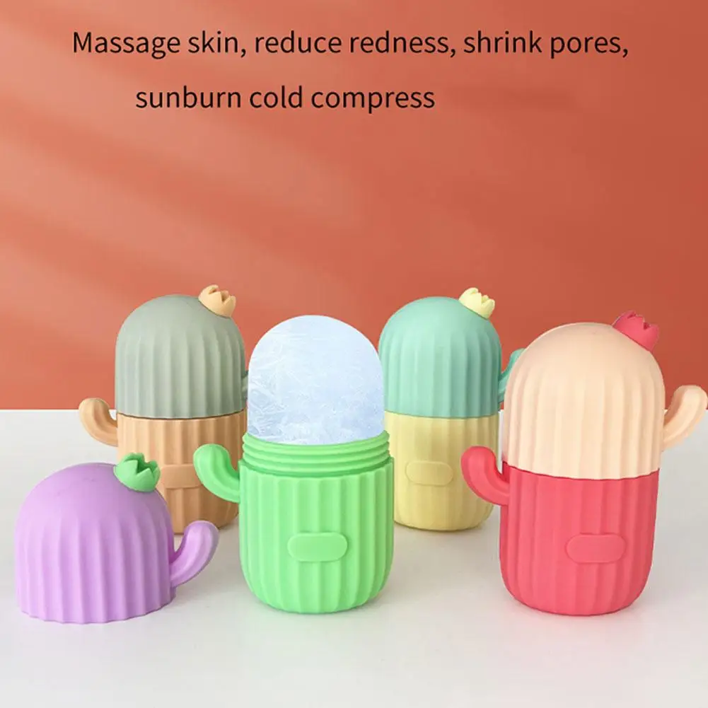 Silicone Ice Facial Roller para Cuidados com a Pele, Beleza Lifting Contorno Ferramentas, Bandejas Ice Globe Balls, Face Massager Tool