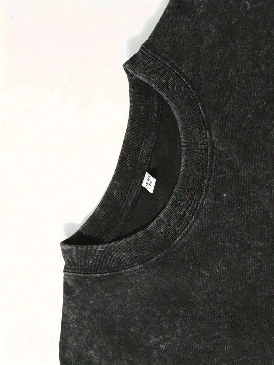 

Черная хлопковая футболка с принтом Fire Messenger в ретро-стиле для мужчин