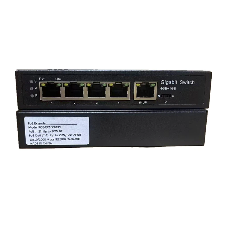 1000mbps-bt-poeエクステンダー、i-poe入力-90w-4-poe出力-25w-ポート