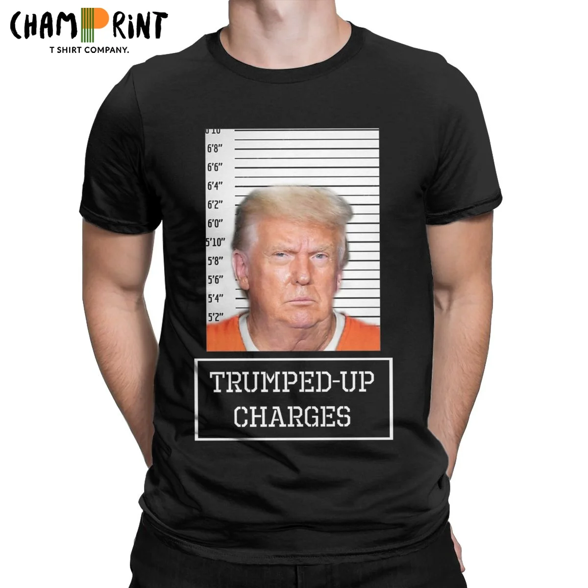 Men's Trump Mug Shot Charges Prison Photos T Shirts Donald  Cotton Clothing Funny Short Sleeve Crewneck Tee Shirt 6XL T-Shirts