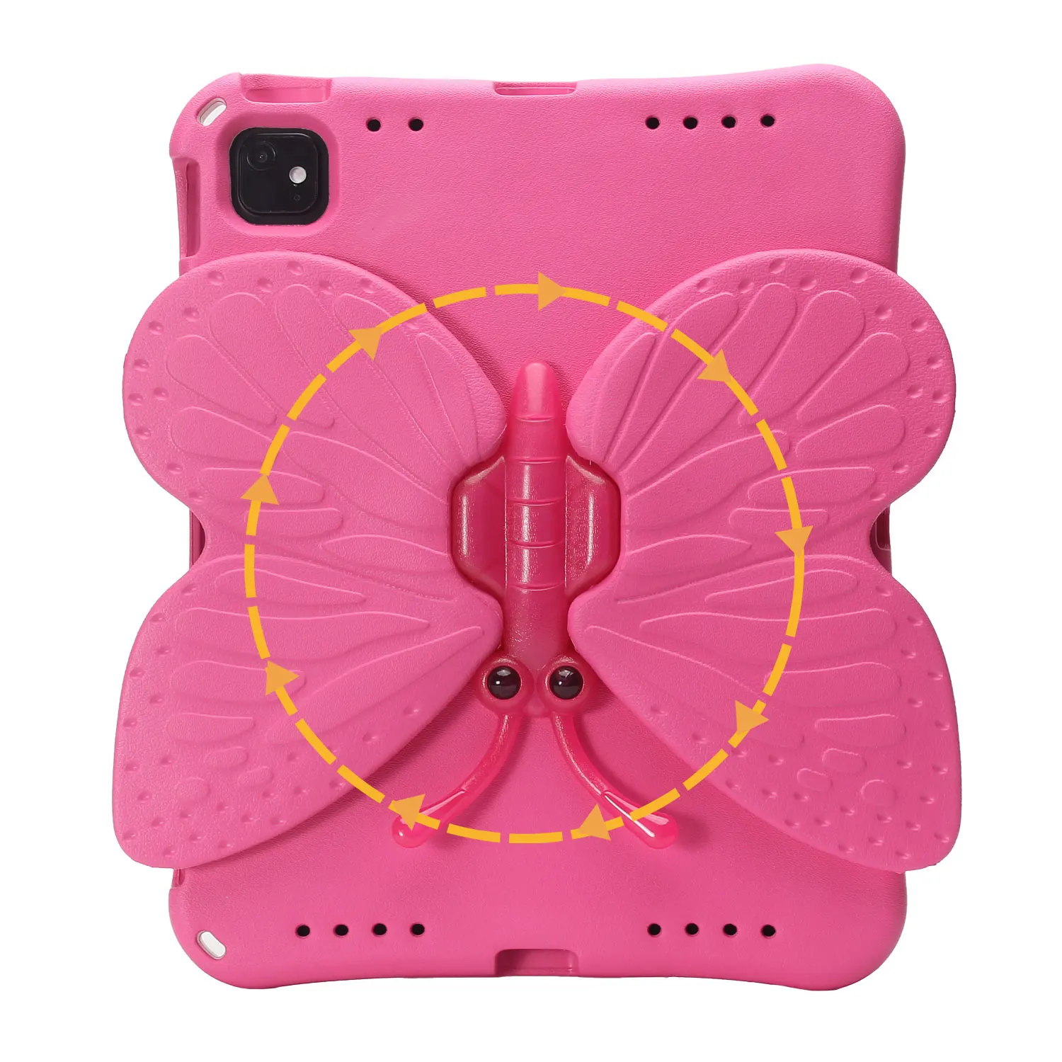 Kids Cute EVA Case For iPad Pro Air 13 2024 A2926 A2925 A2903 A2898 Pro 12.9 2022 2021 2020 2018 Rotation Butterfly Stand Cover