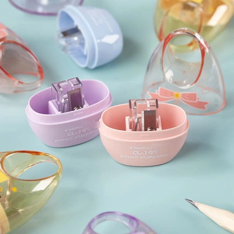 Creative Cute Handheld Cartoon Pencil Sharpener Student Stationery Kindergarten Prize Gift Manual Pencil Sharpener Bagged