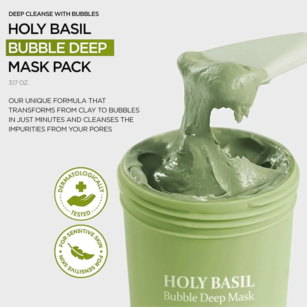 

Маска-пленка Holy Basil Bubblegum 90г: Глубокое очищение от черных точек, увлажнение и улучшение тусклой кожи. Уход за кожей.