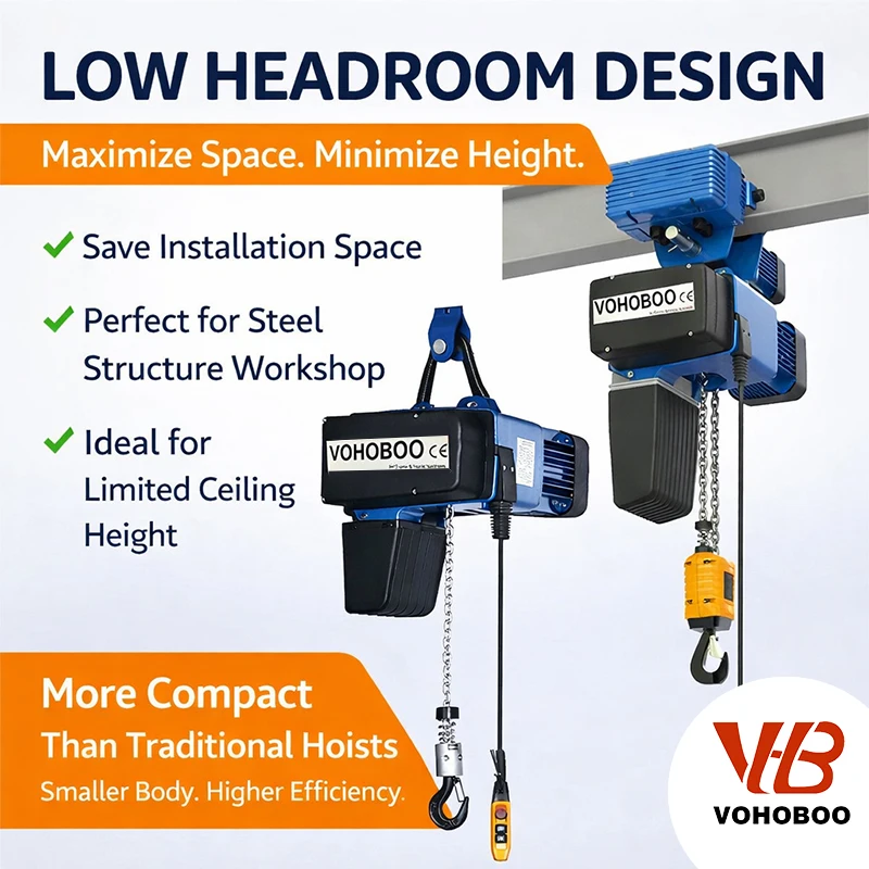 

250 kg 500 kg 1 Ton Europe Style Fixed Trolley Type Easy Maintenance European Standard Electric Chain Hoist in Workshop