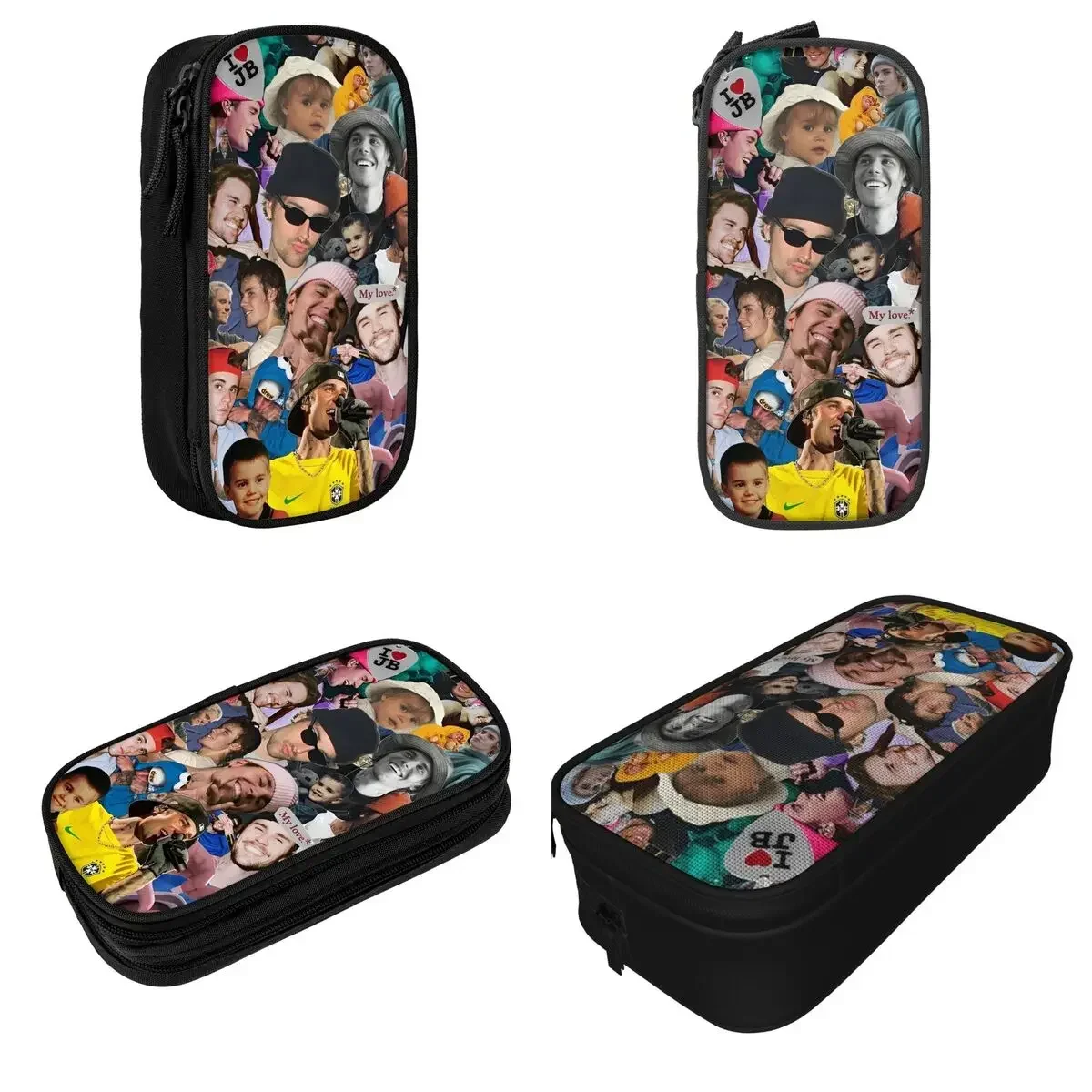 

Justins Biebers Pencil Cases Hiphop Pencil Pouch Pen Box for Girl Boy Large Storage Bags School Supplies Zipper Stationery