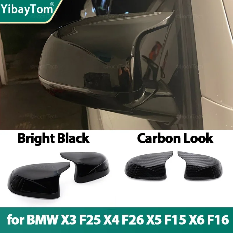 Für BMW F25 X3 F26 X4 F15 X5 F16 X6 2014-2018 Ersatz Carbon Look Stil Schwarz Seite spiegel abdeckung Kappen