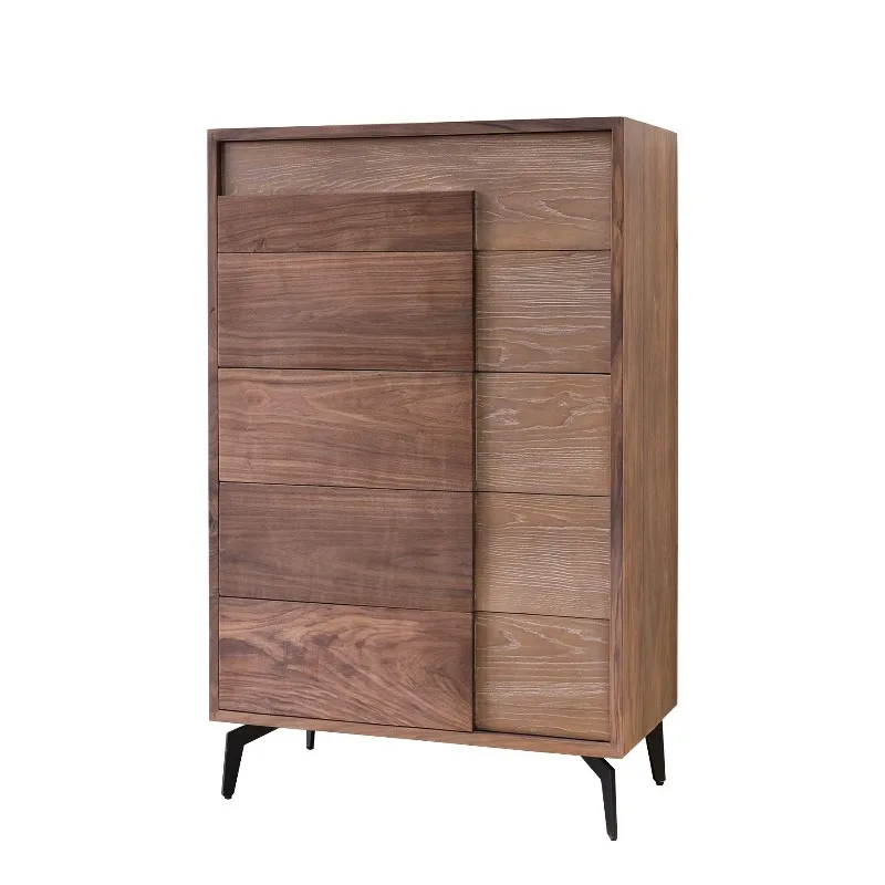 North American black walnut log TV cabinet with drawers Weathered wood suspension cabinet Solid wood cabinet