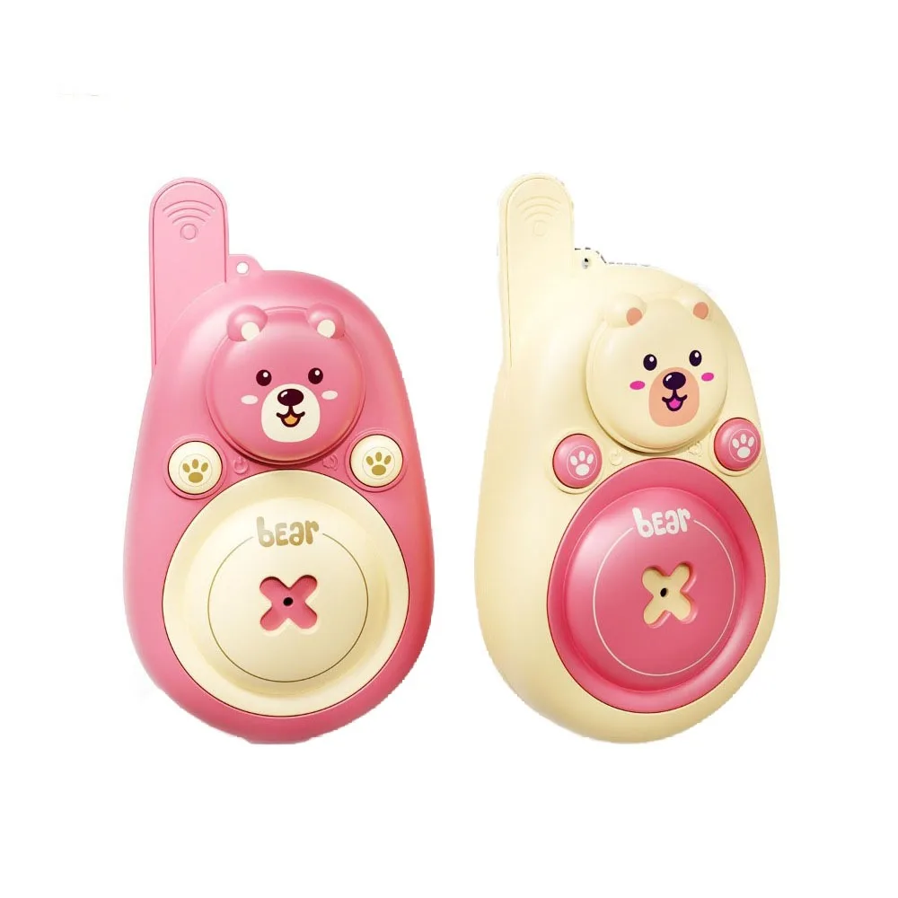 1 paio di walkie-talkie Lovely Bear a lungo raggio, chiamata con un clic, comunicazione wireless, cordino indossabile