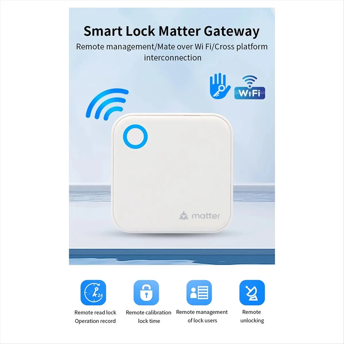 A99X TTLOCK G6 Smart Matter Gateway Remote Control Unlock Bluetooth to Wifi Router for Home Security Real-Time Monitoring