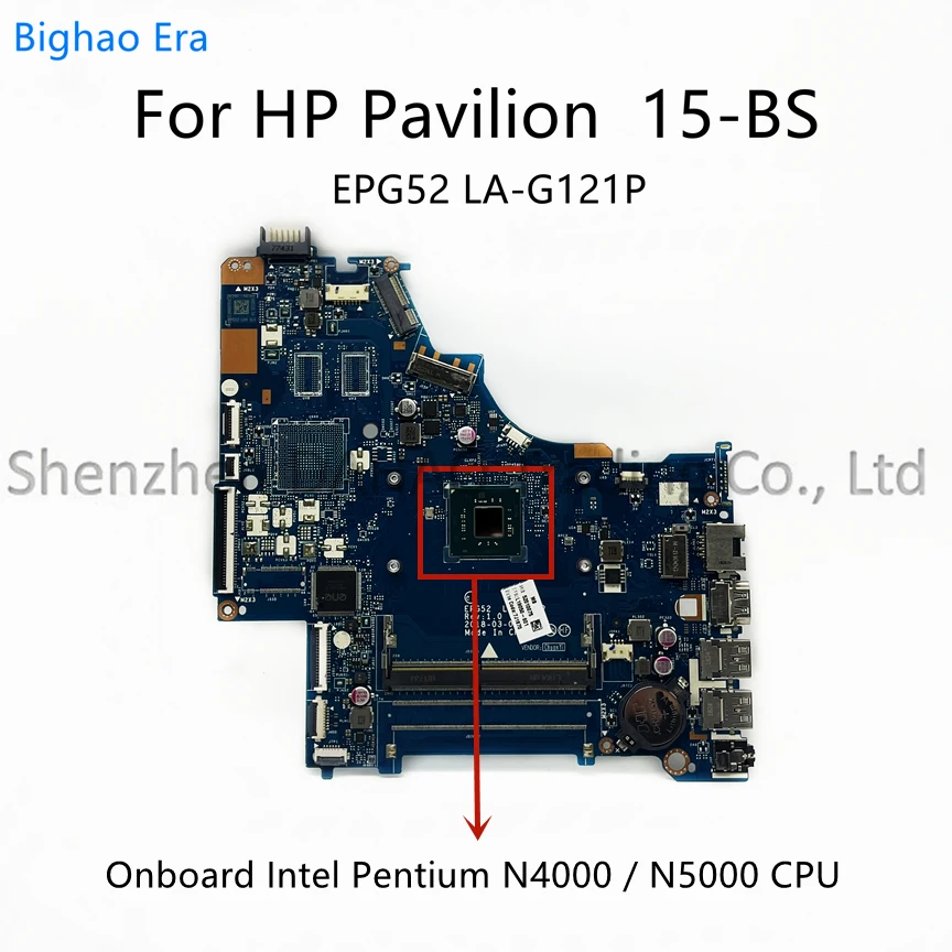 

EPG52 LA-G121P For HP 15-BS Laptop Motherboard With Intel Pentium N4000 N5000 CPU DDR4 SPS:L19049-601 L19050-001 L19050-601