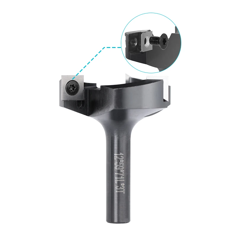 Livter Hout Router Bit 12Mm 3 Fluit Schaven Bits Gezicht Bevrijdt Insert-Stijl Spoilboard Cnc Verhardingen Router Bit for A Hout