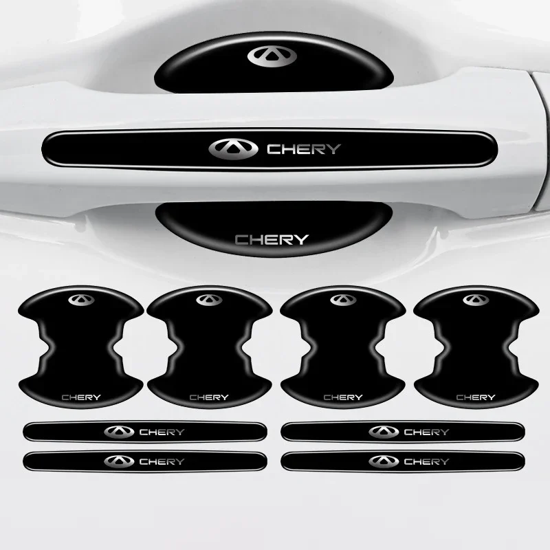 8Pcs Car Anti-Collision Resistant Strip Door Bowl Sticker Handle For CHERY BLOSSOM FLOWER TIGGO 3 4 5 7 PRO 8 Tengo Fulwin 2