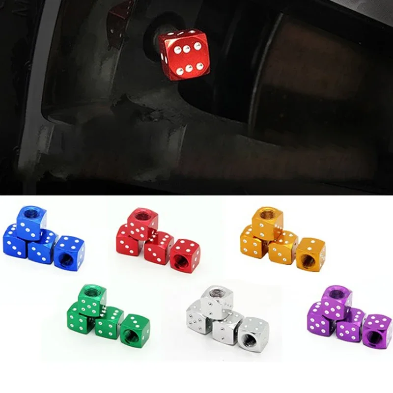 Lot Aluminum Alloy Car-styling AUTO Dice Dust Valve Caps Motorcycles Electric