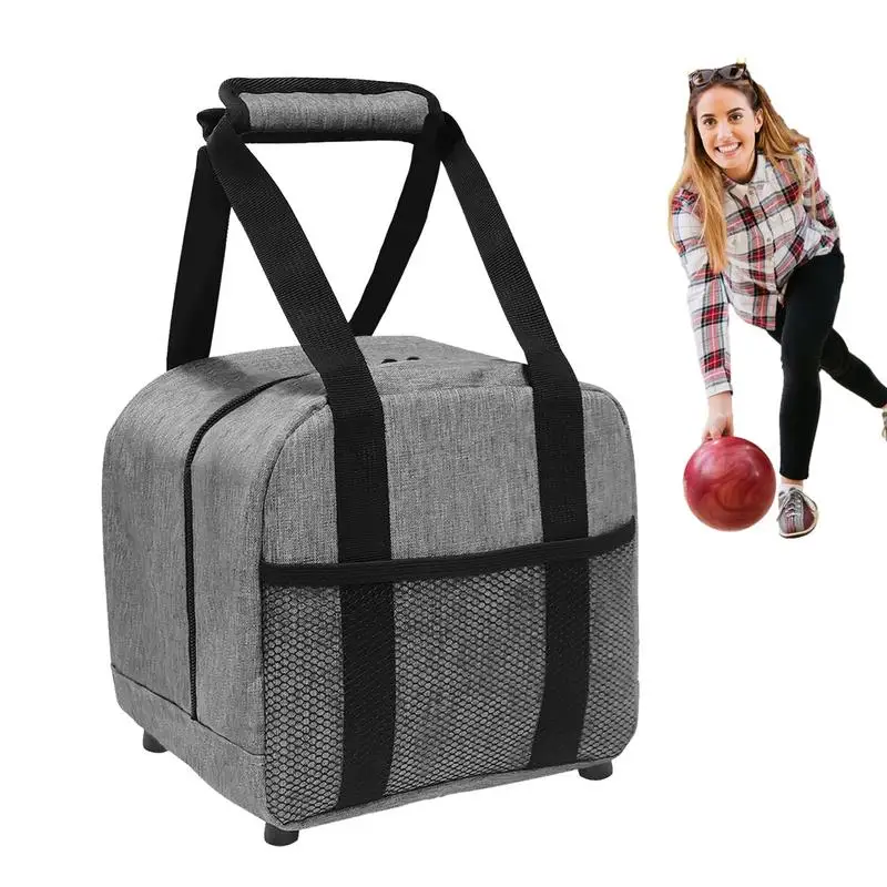 Womens Bowling Bag Single Ball Tote Handbag Bowling Ball Accessories Double Zipper Design Portable Bowling Handbag