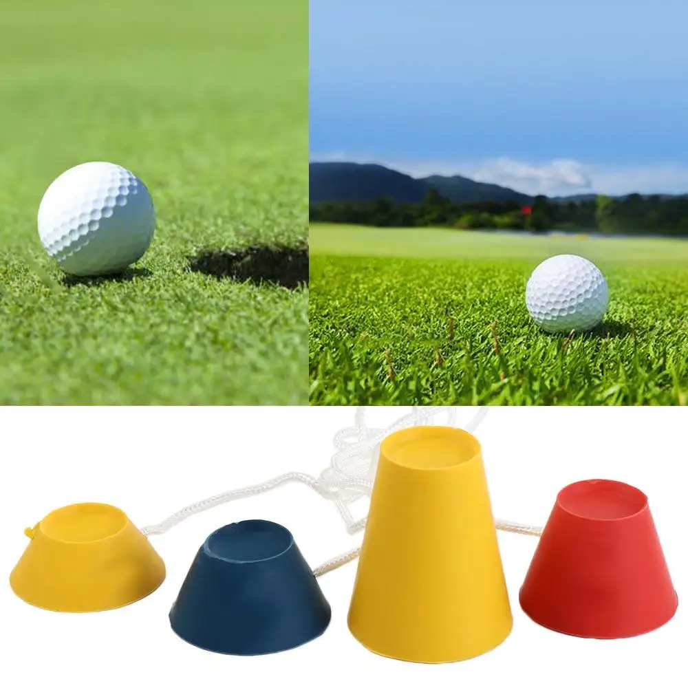 

4 in 1 Golf Rubber Tees Winter Tee Set Easier To Tee Up Not Fly Golf Tee with Rope Reduces Contacting with Rope for 1 Set