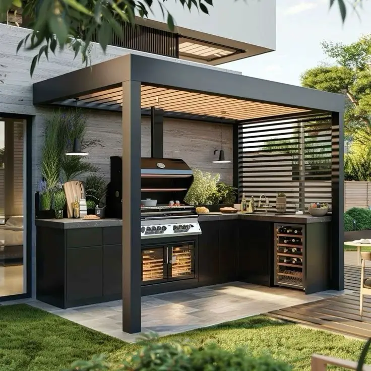 Luxury Gazebo Bioclimatique Garden Louvered Roof Outdoor Weatherproof Aluminum Retractable Motorized Arches Arbours Pergolas