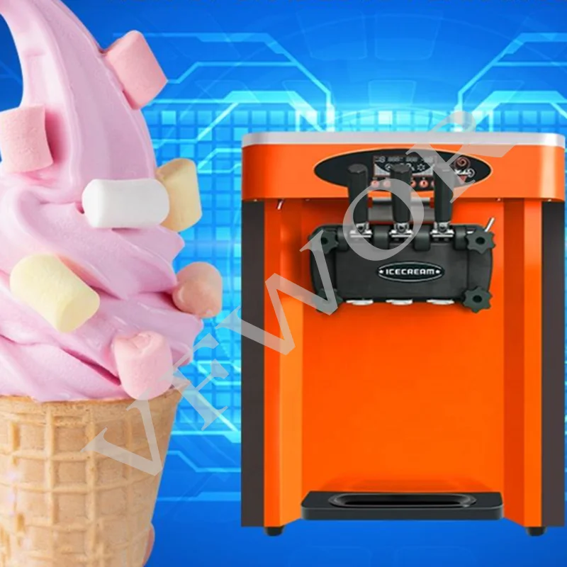 Hot Same Small Table Top Three Flavor Soft Serve Ice Cream Making Machine Maker Soft Ice Cream Machine