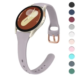 20mm Thin Silicone Band For Samsung Galaxy Watch FE 7 6 5 4 40mm 44mm/Watch 4 6 Classic/Active 2/5Pro 45mm/Watch 3 41mm Strap
