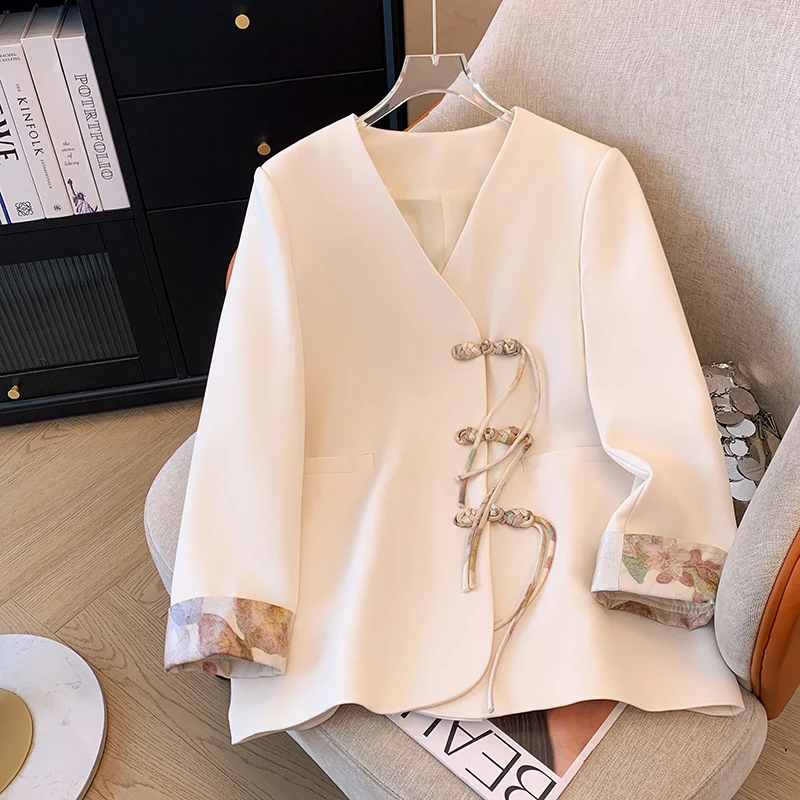 

Ele V-Ne повседневный костюм-джат для женщин с дизайном на пуговицах, длинная офисная одежда из полиэфирного волокна, весна-осень, новое поступление