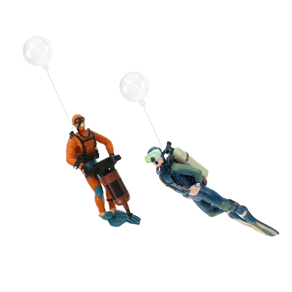 

2Pcs Aquarium Diver Ornament Floating Plastic Decor Fish Tank Decoration Natural Scenery Landscape Accessories