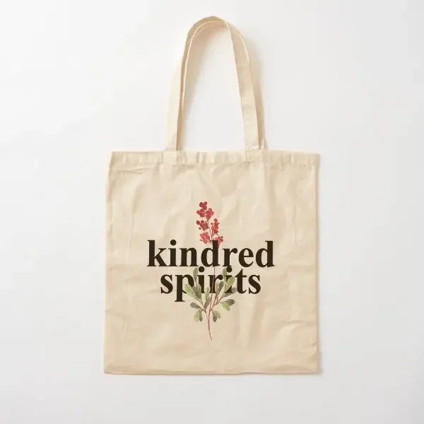 

Kindred Spirits Cotton Canvas Bag Designer Fashion Reusable Shopper Ladies Unisex Travel Foldable Fabric Shoulder Bag Grocery