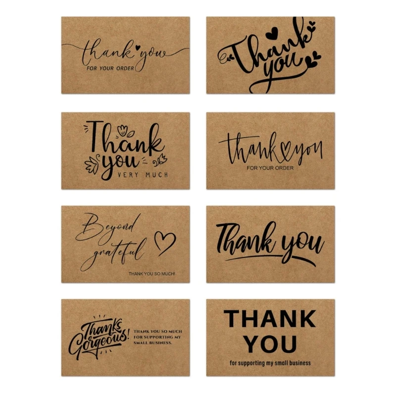 50pcs Thank You Cards Beautiful Small Gift Card for Shop Keeper Customer Dropship