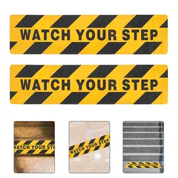 2 Pcs Warning Anti-slip Sticker Adhesive Watch Your Step Tape Decorate Decal Floor The Pet