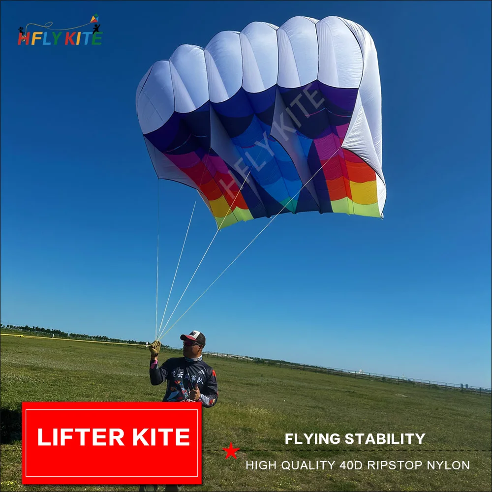 

HFLYKITES new arrival lifter kite Parafoil pilot kite 12sq.m 18sq.m 22 sq.m 40d ripstop nylon