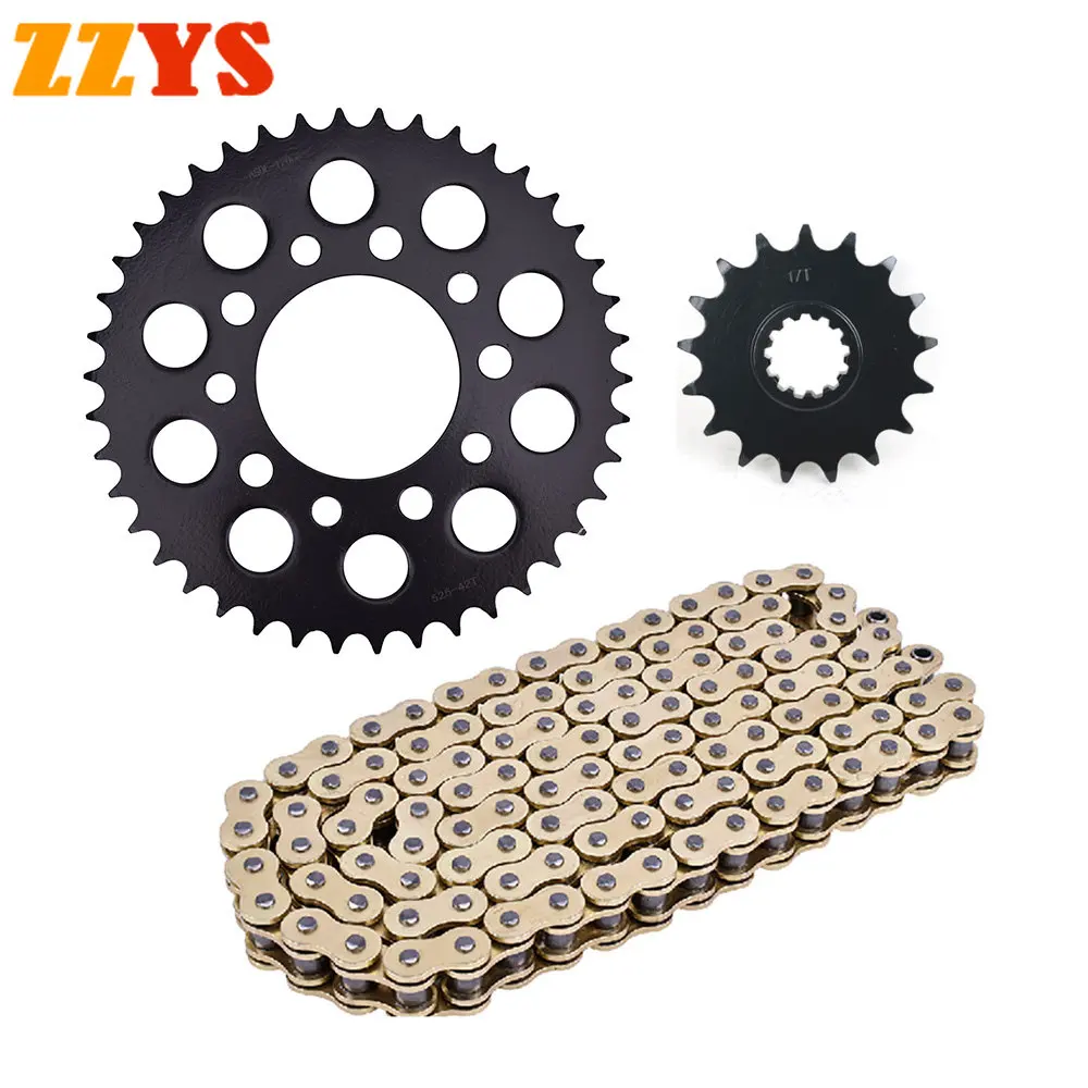 525HO Ring Motorcycle Golden Chain 525 17T 42T Front Rear Sprocket for Honda CRF1000 A2-K Africa Twin Adventure ABS CRF 1000 19