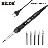 HILDA 80W Electric Soldering Iron LCD Digital Display Adjustable Temperature 220V Soldering Iron Kit Welding Repair Tools