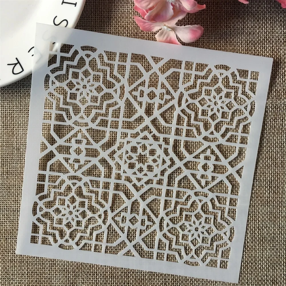 15cm Geometry Frame DIY Layering Stencils Wall Painting Scrapbook Coloring Embossing Album Decorative Template