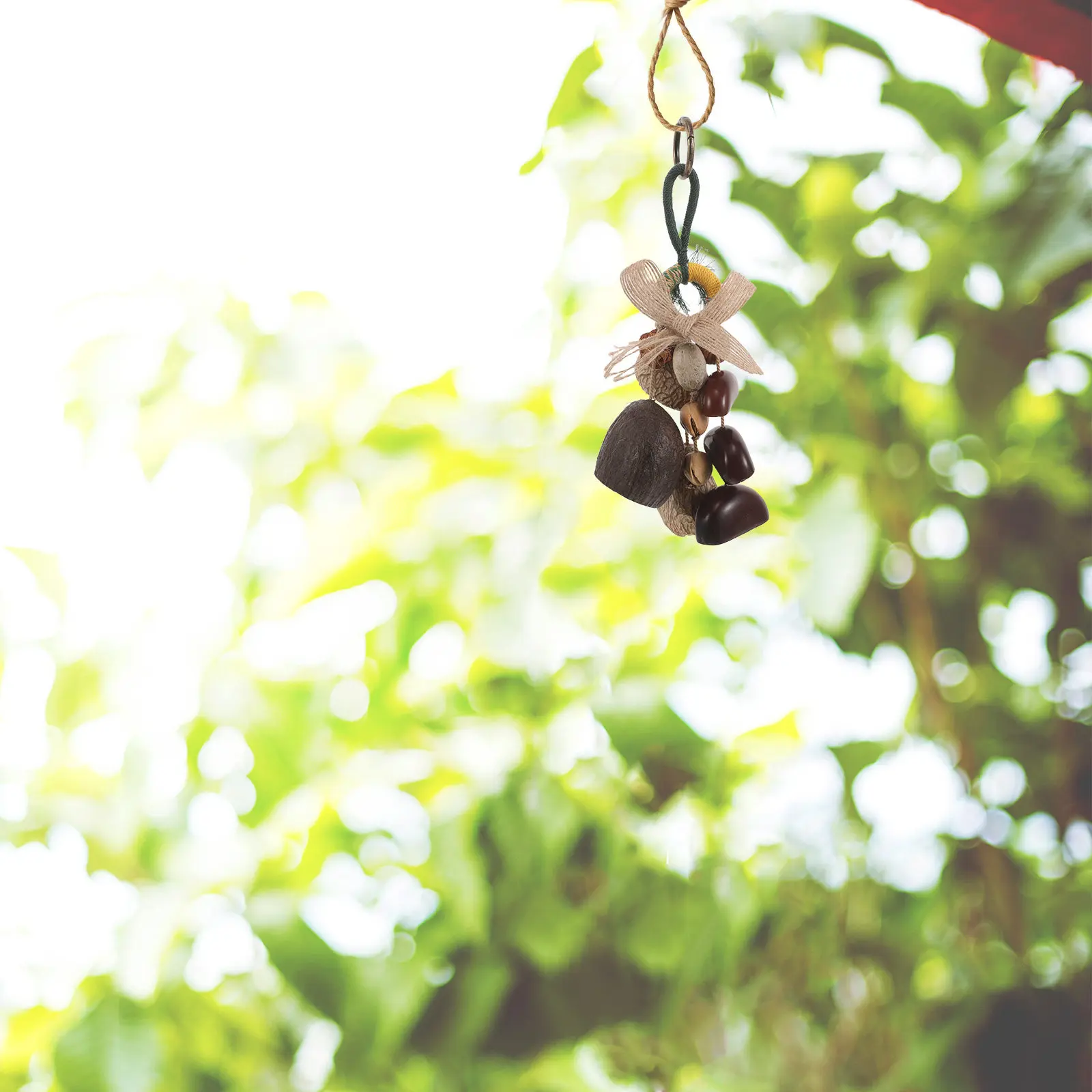 Natural African Fruit Shell Rattle Handmade Nut for Sound Bath Hand Percussion Sensory Rhythm Learning Wind Chime