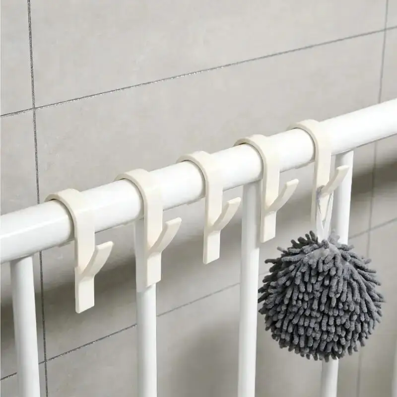 10–50 Stück Küchen- und Badezimmer-Aufhängeclips, Aufbewahrungsregale, weiße Aufhänger, Heizkörper-Handtuchhalter, Kleider- und Schalhalter, Haken – Detail 4