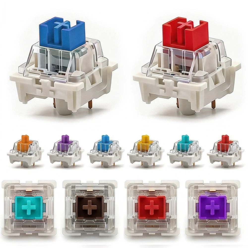 110pcs Outemu 3Pin Switches para Teclado Mecânico: Switches de Jogos RGB LED SMD Compatíveis, com Opções Clicky, Linear, Tátil e Silencioso