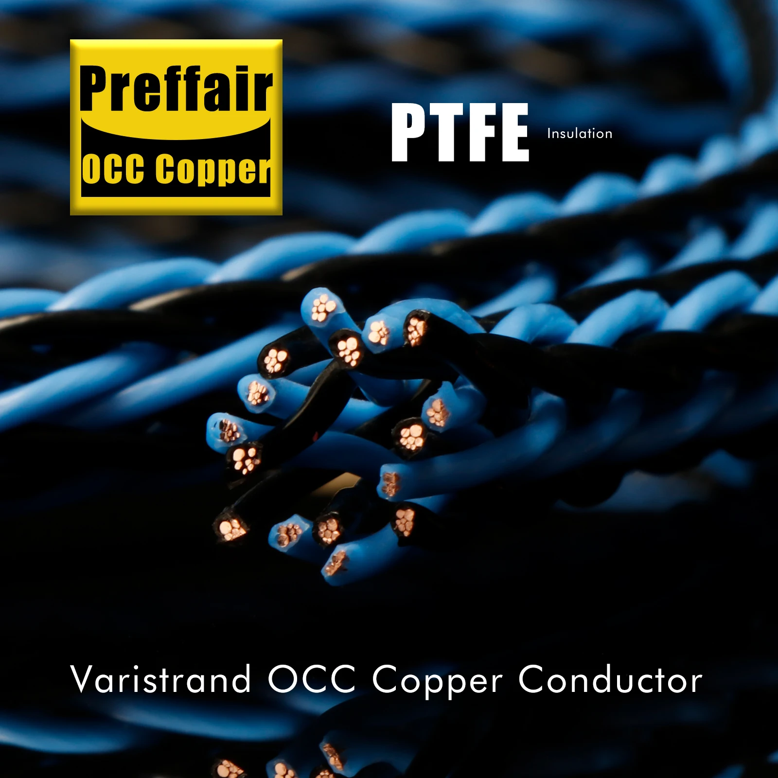 High Quality 8TC Blue Black Speaker Cable 16core Twist Cable OCC Copper Wire Cable for HIFI Audio Amplifier Turntable CD Player