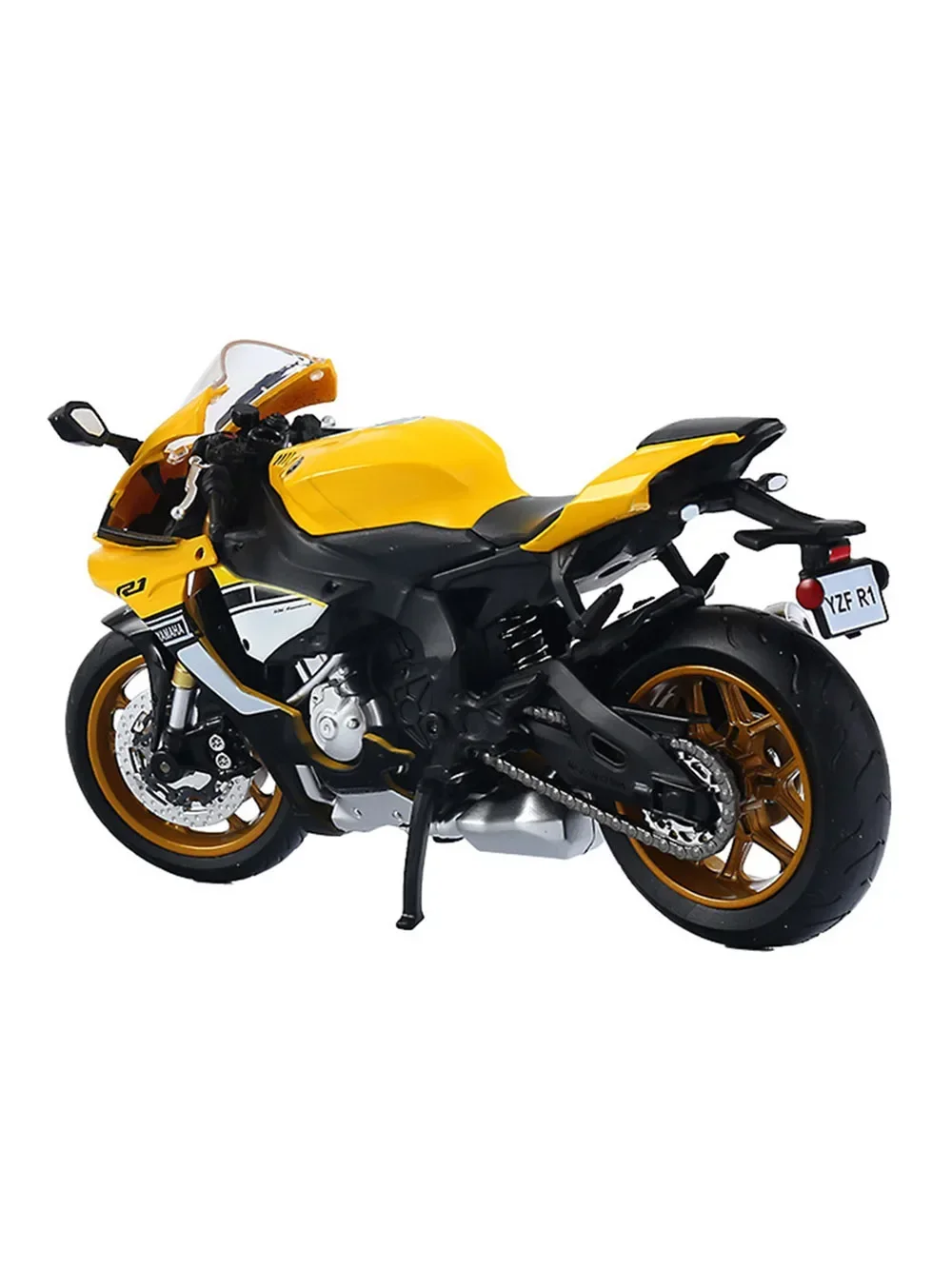 موديل 1/12 من Yamaha YZF R1 لعبة على شكل دييكاست من خليط معدني الزنك مصباح صوت على شكل سيارة للأطفال