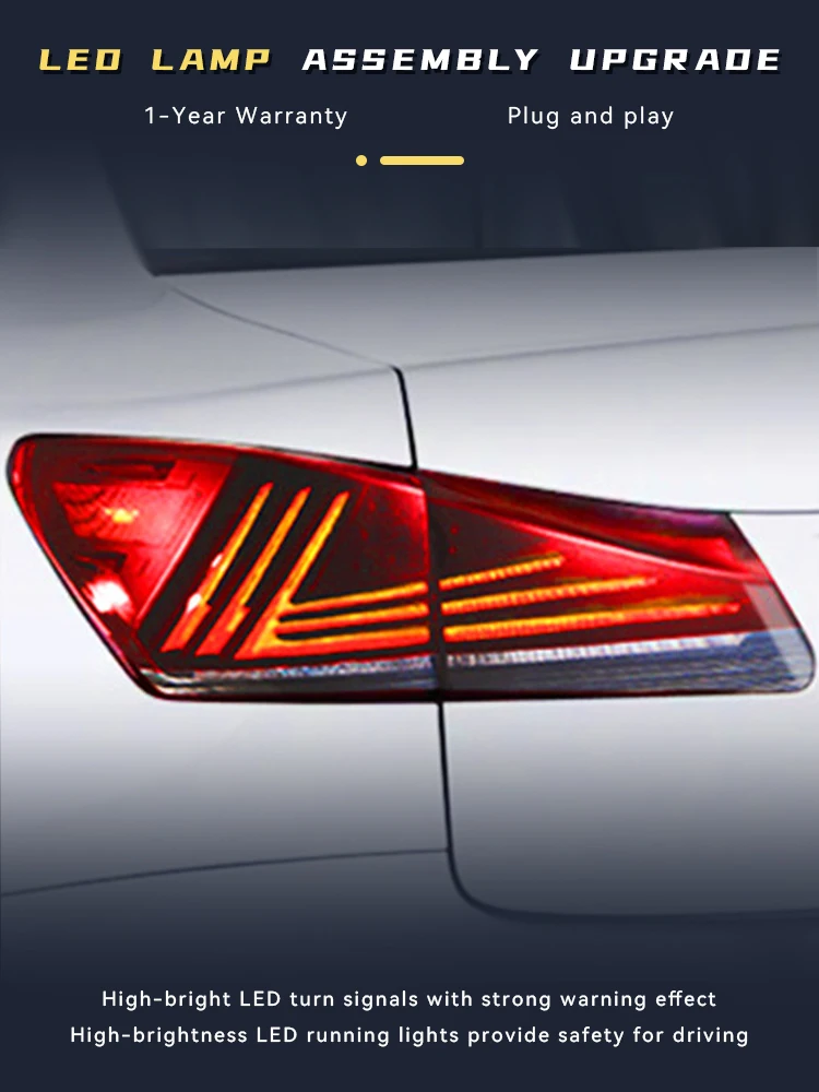 Taillight for Lexus IS200 IS250 IS300 IS350 2006-2012 LED DRL Dynamic Cool Fashion Tail Lighting Turn Signal Rear Accessories