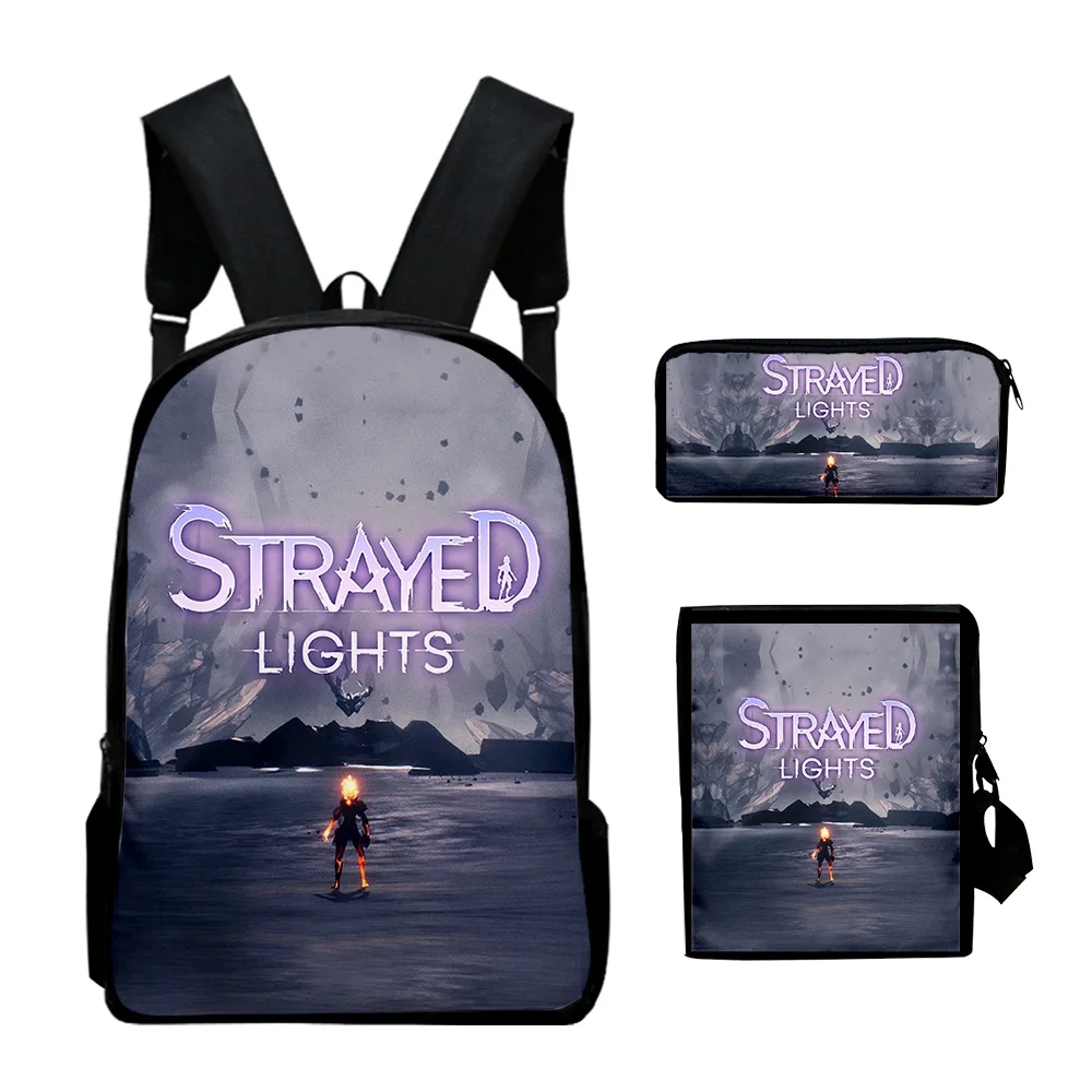 Classic Strayed Lights Game 3D Print 3pcs/Set pupil School Bags Laptop Daypack Backpack Inclined shoulder bag Pencil Case