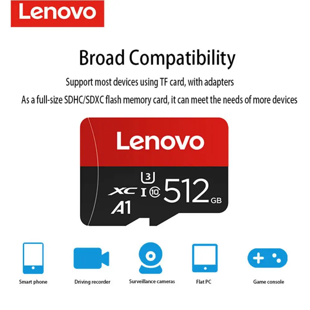 Lenovo 2TB V60 Speicher karte 1TB Klasse 10 256GB U3 512GB Micro TF SD-Karte SD-Speicher karte schnelle Geschwindigkeit mit paket freiem SD-Adapter