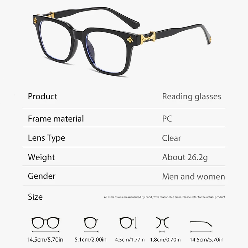 LINGBARGEN Stilvolle Eckige Anti-Blaulicht-Computerbrille für Männer und Frauen Leichte Dekorative Brillen mit Klaren Gläsern – Detail 3
