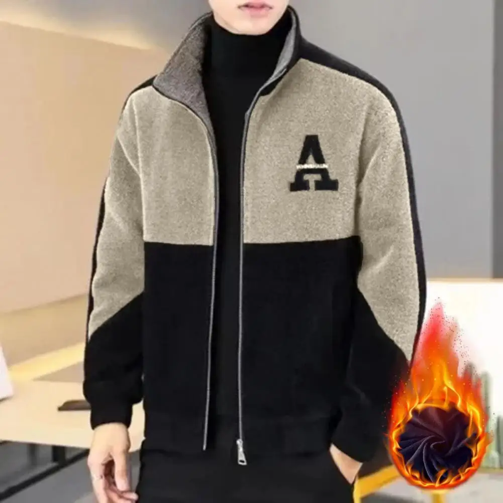 Solid Color Polar Fleece Jacket Men Winter Thick Warm Fleece Jacket Coat Plus Size 5XL Fashion Casual Polar Fleece Coat Male