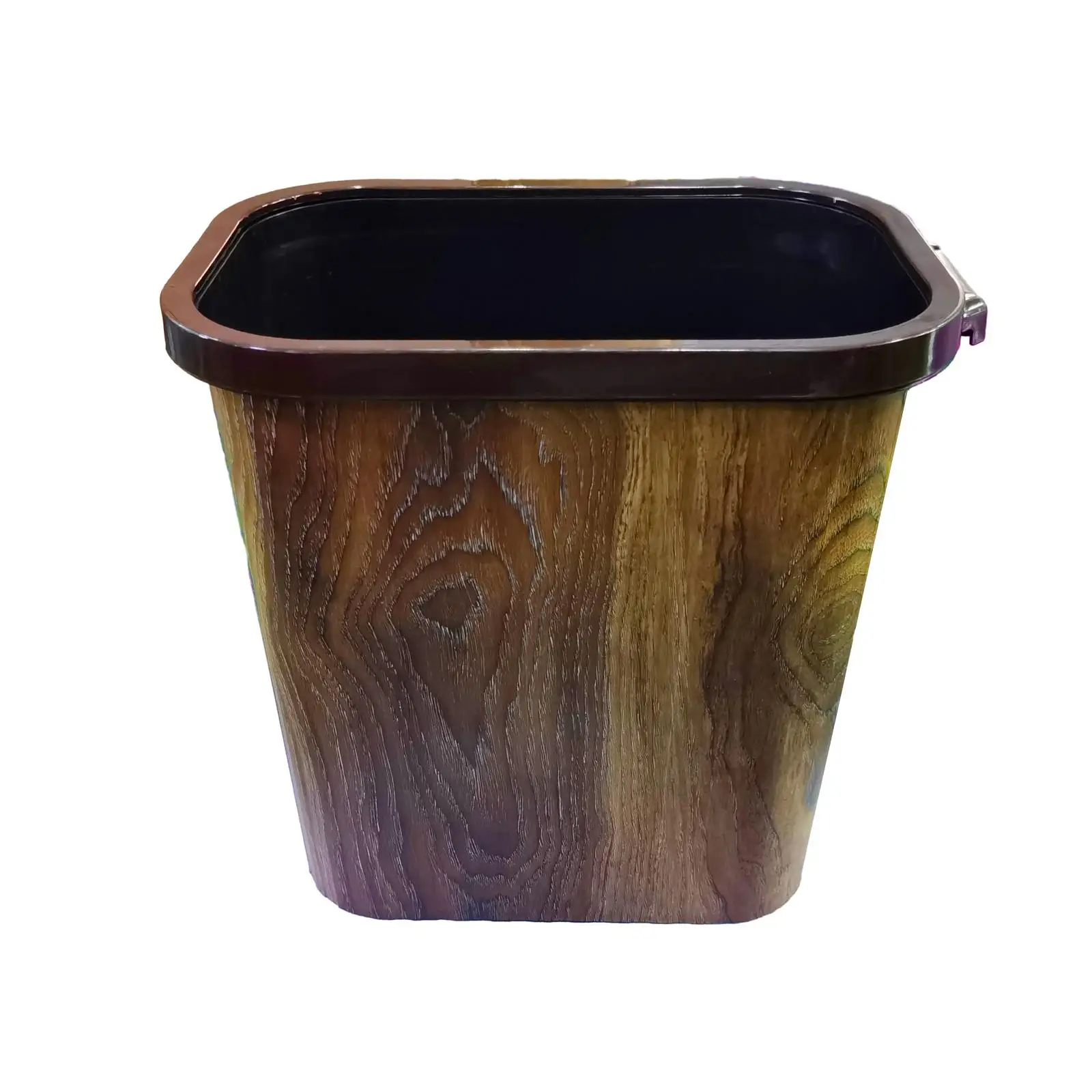 Faux Wood Grain Trash Can, Retro Style Waste Bin, Household Waste Bin, Waste