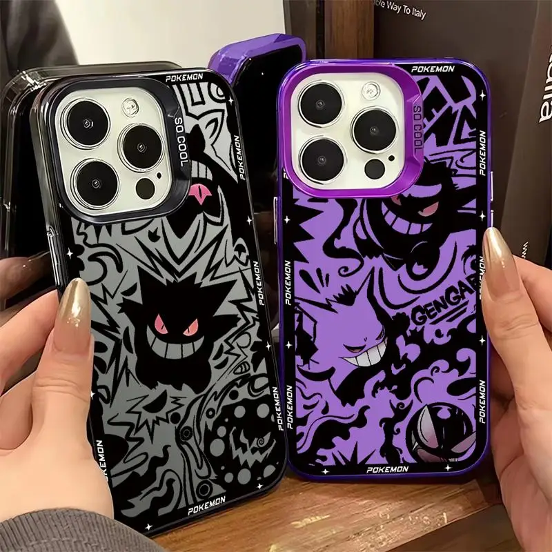 Coque de téléphone Pokemons Gengar, coque en silicone souple, coque en poly plus, iPhone 15 Pro Max, iPhone 14, iPhone 13, iPhone 12, iPhone 11, iPhone XS, iPhone 14 Pro Max, iPhone X