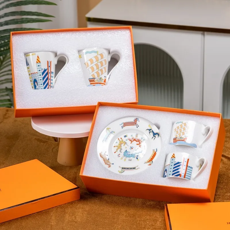

6.1 Gift Children's Ritual Sense Unicorn Castle Amusement Park Series Bone China Coffee Cup Saucer Water Cup Cutlery Cover